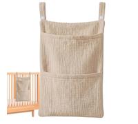 Crib Diaper Organizer Bag, Cotton Large Capacity Bag, Kid Bedside Organizer