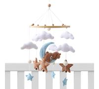 Crib Mobile, Bear Bassinet Toys, Felt Cloud Cradle Toy, Soft Hanging Nursery Decor, Calming Visual Stimulation, Compact Ideal for Bedroom, Children's Room, Diaper Station, and Stroller Decoration