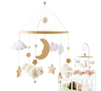 Crib Mobile Bohemian - Wooden Hanging Decor | Cloud Moon Sheep Nursery | Boho Style Nursery Decoration, Lightweight Wooden Design, Cute Hanging Shapes, for Cribs Children's Rooms & Play Areas