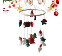 Crib Mobile, Christmas Stroller Pendant, Rotating Nursery Toy, Hanging Decoration with Soft Plush Figures and Gentle Motion Design, Accessory for Home Bedroom Living Room Travel Camping Indoor