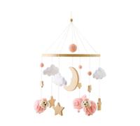 Crib Mobile for Babies, Bohemian Music Bassinet Pendant, Calming Interactive Toy for Bedtime Play, Wooden Nursery Accessory Stroller Crib Bed Decor, Soft Visual Stimulation Mobile