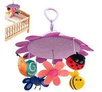 Crib Mobile, juguete sensorial de peluche, adorno suave de girasol, colgante visual, accesorio para cot windchime, adorno suave para bassinets Bedroom Wall (Purple)
