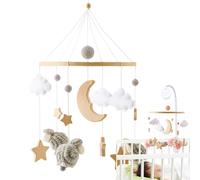 Crib Mobile, Nursery Bassinet Pendant, Musical Bohemian Design, Portable Hanging Decor, 16.93x8.86 Inches, Compact Versatile Ideal for 0-3 Boys and Girls Stroller Nursery Use
