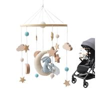 Crib Mobile Toy, Stroller Hanging Bell, Rotatable Musical Spinner, Soft Plush Bed Accessory, Visual Soothing Stimulator, Early Development Toy for Nursery, Playpen, Baby Room, Bedtime, Childcare