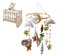 Crib Mobile - Wood Felt 45x23x23cm | Hanging Toy, Sensory Animal Mobile | Handcrafted Nursery Crib Mobiles For Calming Development Play Entertainment Boys Girls Room Daycare Bedroom