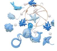 Crib Mobile - Wood, Hangable Crib Toy | Marine Theme Soothing Bed Bell Hangable For Ceiling Decorators Boys Girls Photo Props New Parents Nursery