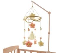Crib Mobile, Woven Crib Decoration, Rotating Soother, Soft Colorful Hanging Design, Handcrafted Lightweight Build for Nursery, Bassinet, Bedroom Daycare Use