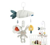 Crib Musical Mobile, Baby Animal Theme Mobile, Plush Soother, Soft Animal Wind Chime Bell, Ideal for Girls, 0-3 Years Old, Rabbit & Owl Doll Toys, 6.57x3.23x1.46 Inches