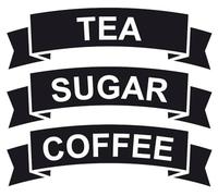 CRibbon - Juego de pegatinas de vinilo para café, té, azúcar y tarros, color negro