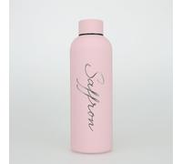 cribstar Botella de agua aislada grabada personalizada, botella de agua de acero inoxidable, botella de bebida de doble pared que mantiene 12 horas calientes y 24 horas frías, 500 ml, termo al vacío