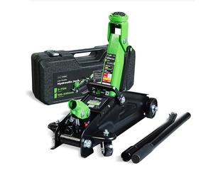 Cric hidráulico de 2 toneladas DRIVEUPTOOLS con maleta de transporte - Altura de elevación 13,5-34 cm - Compacto y robusto para coches y SUV - Herramienta confiable de 2000 kg para garaje y taller