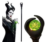 Cricia Halloween LED Mago Malvado Varita Personal Brillante Mago cetro Cosplay Mascarada Accesorios de brujería Juguetes bastón maléfico cetro luz Bruja de Lujo Prop