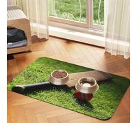 Cricket Bat and Ball,Waterproof Pet Feeding Mat,PU Leather Placemats for Cat Dog Water Bowl,Food Mats,40x60cm