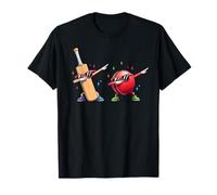 Cricket Bat Ball Dabbing Sunglasses Cricket Player Kids Boys Camiseta
