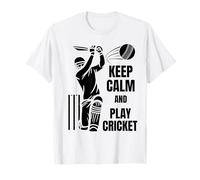 Cricket Team Batsman Silhouette Cricket Test Match Camiseta