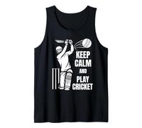 Cricket Team Batsman Silhouette Cricket Test Match Camiseta sin Mangas