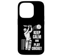 Cricket Team Batsman Silhouette Cricket Test Match Carcasa para iPhone 14 Pro