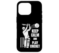 Cricket Team Batsman Silhouette Cricket Test Match Carcasa para iPhone 16 Pro