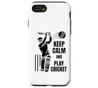 Cricket Team Batsman Silhouette Cricket Test Match Carcasa para iPhone SE (2020) / 7/8