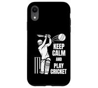 Cricket Team Batsman Silhouette Cricket Test Match Carcasa para iPhone XR