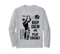 Cricket Team Batsman Silhouette Cricket Test Match Manga Larga
