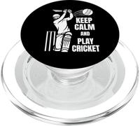 Cricket Team Batsman Silhouette Cricket Test Match PopSockets PopGrip para MagSafe
