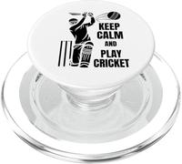 Cricket Team Batsman Silhouette Cricket Test Match PopSockets PopGrip para MagSafe