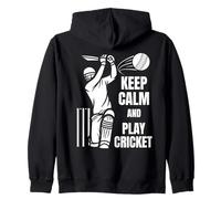 Cricket Team Batsman Silhouette Cricket Test Match Sudadera con Capucha