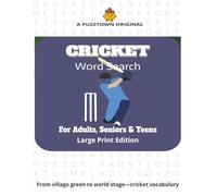 Cricket Word Search For Adults, Seniors & Teens Large Print Edition: Word Search for Cricket Fans: Shots, Bowling, Fielding, Formats & Iconic Grounds (PuzzTown Originals)