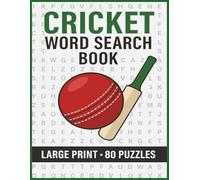 Cricket Word Search Large Print 80 puzzles: Easy to read Cricket Puzzles for Adults and Seniors - Players, Teams, Tournaments & World Cup History (Ultimate Word Search Puzzles for Adults)