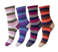 CriCri Socks 4 pares de calcetines cortos para mujer, de cálido algodón Made en Italia, talla única