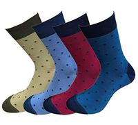 CriCri Socks - 4 pares de calcetines para hombre de algodón Filoscozia® Modelo corto de hilo de Escocia Made in Italy Combinazione 2 (43-46)