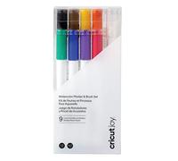 Cricut 1.0 (9) Watercolor Marker & Brush Set 8 marcadores, 1 Cepillo de Agua CREA una Obra Maestra de Acuarela con tu máquina, Multi, Joy, 9, 2009978
