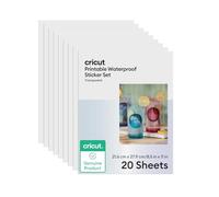 Cricut 20 Hojas de Vinilo Imprimible Transparente A4, Papel Pegatina Impermeable de Secado Rápido, para Impresoras de Inyección de Tinta y Láser, 21.6 x 27.9 cm