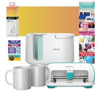 Cricut Joy - Prensa para máquina y tazas con hojas de transferencia de tinta infusible y paquete de tazas en blanco, prensa de calor para sublimación con máquina de corte artesanal y materiales, crea