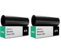 Cricut Joy Smart Vinilo Textil Negro - Rollo HTV Termoadhesivo para Camisetas - 30.5 cm x 1.8 m (Paquete de 2)