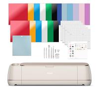 Cricut Maker 4 - Smart Cutting Machine (Seashell) | Engagement Bundle - Includes Smart Vinyl, Cardstock, Transfer Tape, Iron On HTV, Mat, Pens, Tool Kit, & 25 Images in Design Space App