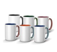 Cricut taza de cerámica, paquete de colores mixtos, set de tazas de café biseladas, 425ml, apta para microondas y lavavajillas, compatible con Cricut Mug Press™ e Infusible Ink™ - paquete de 6 tazas