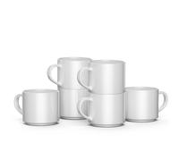 Cricut taza de cerámica, set de tazas de café blancas, 300ml, ideal para regalos y proyectos DIY, apta para microondas y lavavajillas, para Cricut Mug Press™ e Infusible Ink™ - pack de 6 tazas