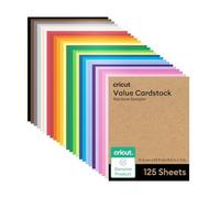 Cricut Value - Papel de cartulina, muestra de arco iris, 125 hojas (8.5 x 11 pulgadas), compatible con máquinas Joy Xtra, Explore y Maker, tamaño carta