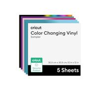 Cricut Vinilo adhesivo permanente con cambio de color activado por temperatura, gama Rainbow, 30,5 cm x 30,5 cm (12 in x 12 in), 5 uds.