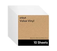 Cricut Vinilo Adhesivo Permanente - Pack de 10 Hojas - 30.5 cm x 30.5 cm (12" x 12") - Hojas de Vinilo para Cricut - Para Manualidades, Decoración y Proyectos DIY