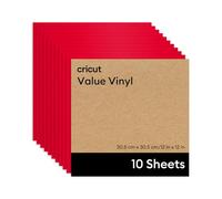 Cricut Vinilo Adhesivo Permanente - Pack de 10 Hojas - 30.5 cm x 30.5 cm (12" x 12") - Hojas de Vinilo para Cricut - Para Manualidades, Decoración y Proyectos DIY