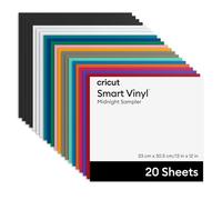 Cricut Vinilo adhesivo permanente Smart Vinyl™ sin tapete de corte, gama Midnight, 33 cm x 30,5 cm (13 in x 12 in), 20 uds.