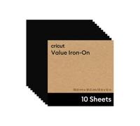 Cricut Vinilo Termoadhesivo - 12 Hojas Negras para Manualidades - 30.5 x 30.5 cm