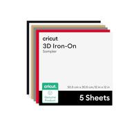 Cricut Vinilo termoadhesivo 3D, gama Bold, 30,5 cm x 30,5 cm (12 in x 12 in), 5 uds.