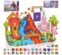 Crifeton Bloques Magneticos Construccion Niños 150 Piezas 2CM 3+ Magneticas, Juego Magnetic Blocks Tiles Construcción, Juguetes Montessori para Niños 4 5 6 7 8 9 10 11 Regalos de Cumpleaños para Niñas