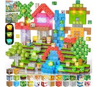 Crifeton Bloques Magneticos Construccion Niños 2CM 3+ Magneticas, Juego Magnetic Blocks Tiles Construcción, Juguetes Montessori para Niños 4 5 6 7 8 9 10 11 Regalos de Cumpleaños para Niñas (Cascada)