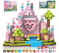 Crifeton Bloques Magneticos Construccion Niños 2CM 3+ Magneticas,Juego Magnetic Blocks Tiles Construcción,Juguetes Montessori para Niños4 5 6 7 8 9 10 11 12Regalos de Cumpleaños para Niñas (Castillo)