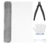 Crihovy Malla de Alambre para Pollo, Mallas para Gallinero 0.4x10m, Malla Conejera para Cercados, Malla Metalica Galvanizada Hexagonal, para Cercado de aves de Corral de Jardín y Decoración del Hogar